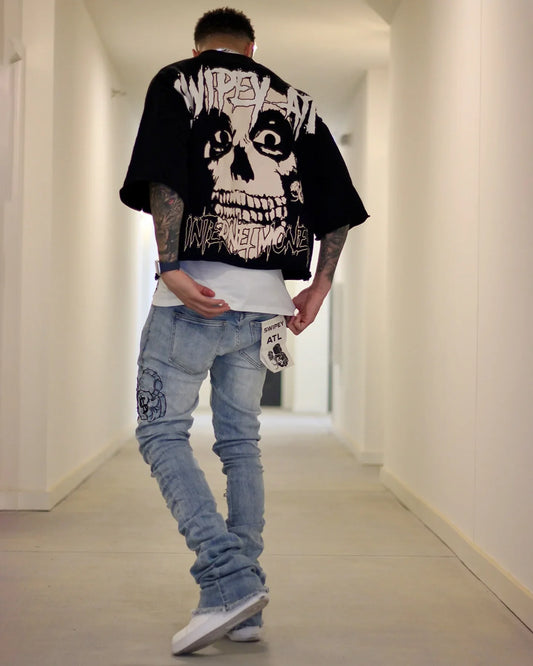 Gothic Skull Graphic T-shirt Oversized Cotton Streetwear