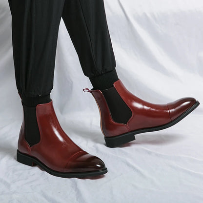 Annibale Carracci Genuine Leather Chelsea Boots