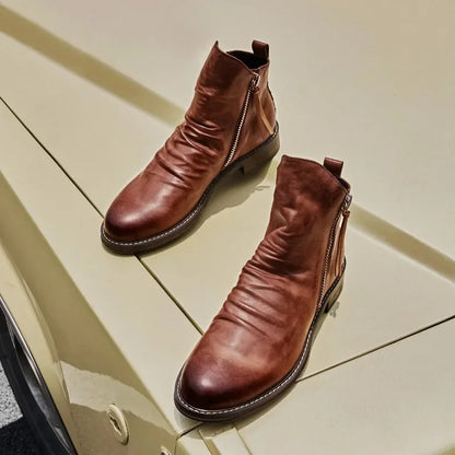 Bernardo Cavallino Leather Chelsea Boots