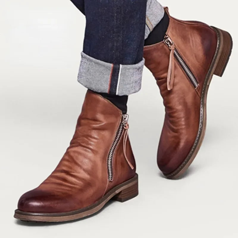 Bernardo Cavallino Leather Chelsea Boots