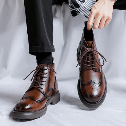 Ben Charles Brogue Leather Boots